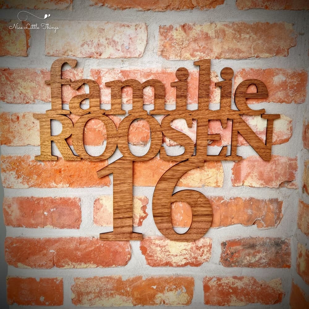 Naambord Familie + Huisnummer