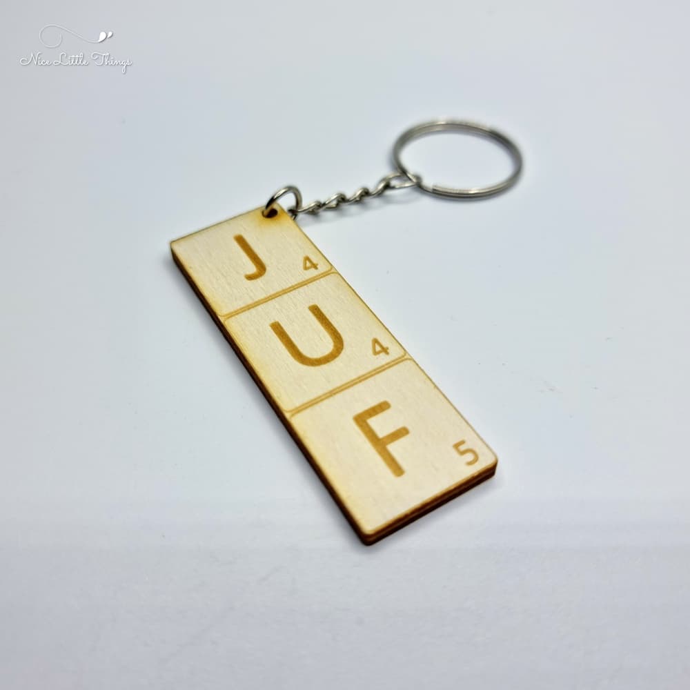 Sleutelhanger Scrabble JUF