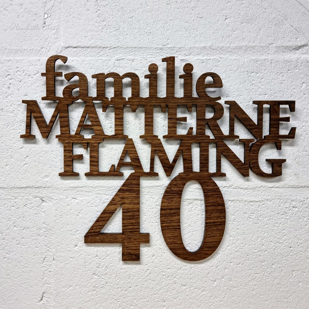 Naambord Familie + Huisnr