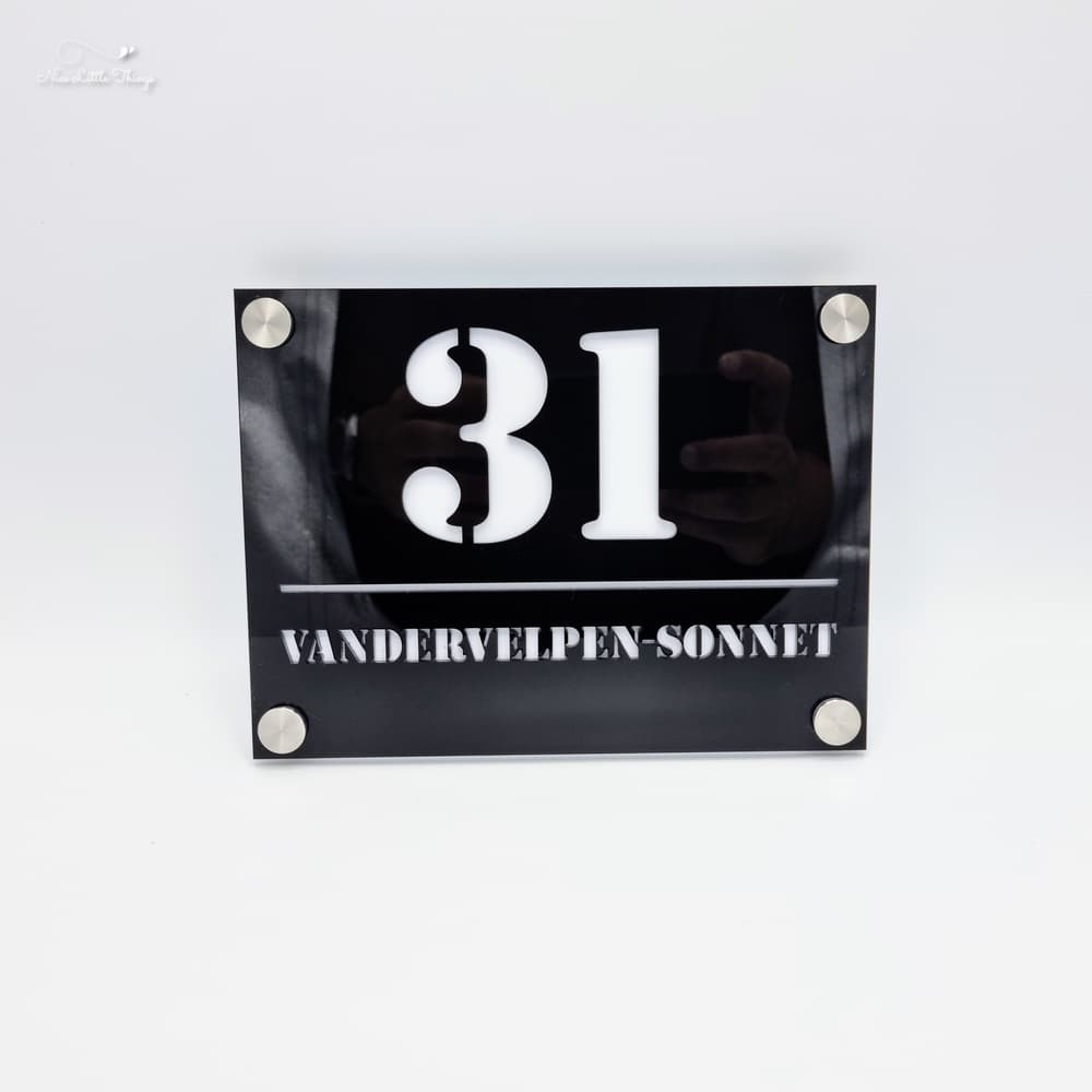 Luxe Naambord met Huisnummer