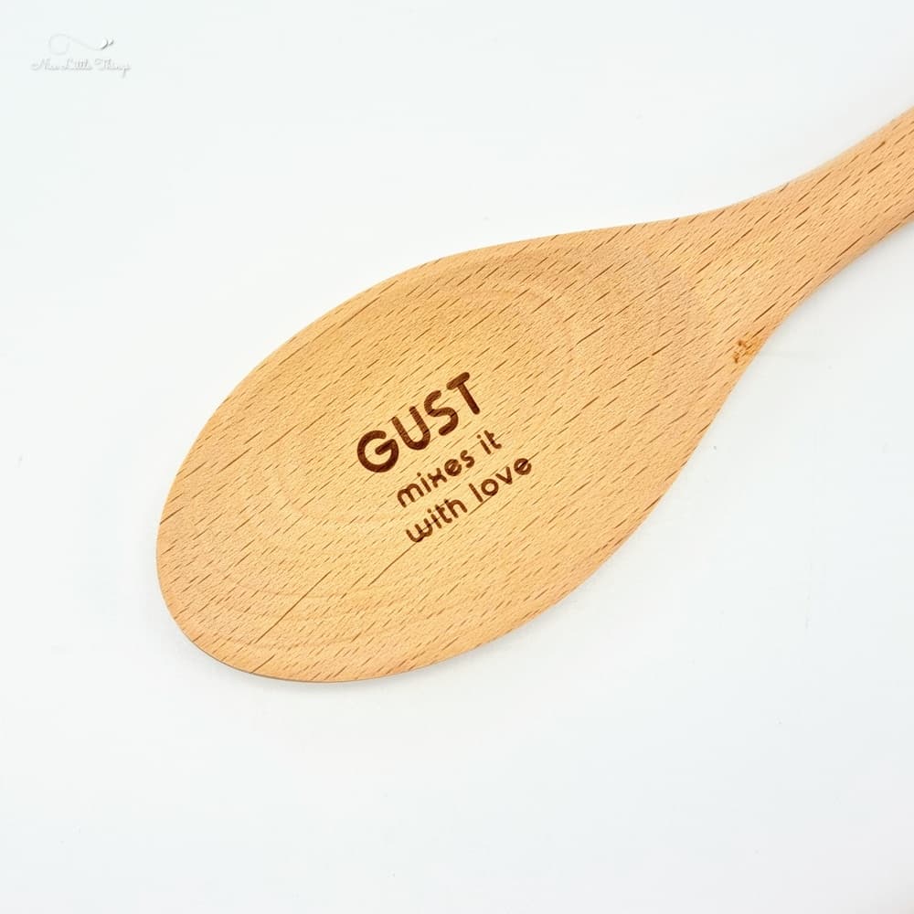 Houten Lepel met Naam en Quote