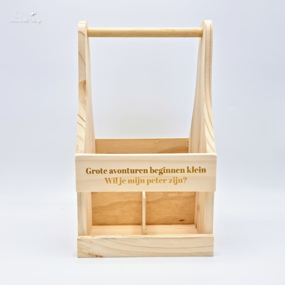 Houten Bierkrat Wil je mijn peter zijn