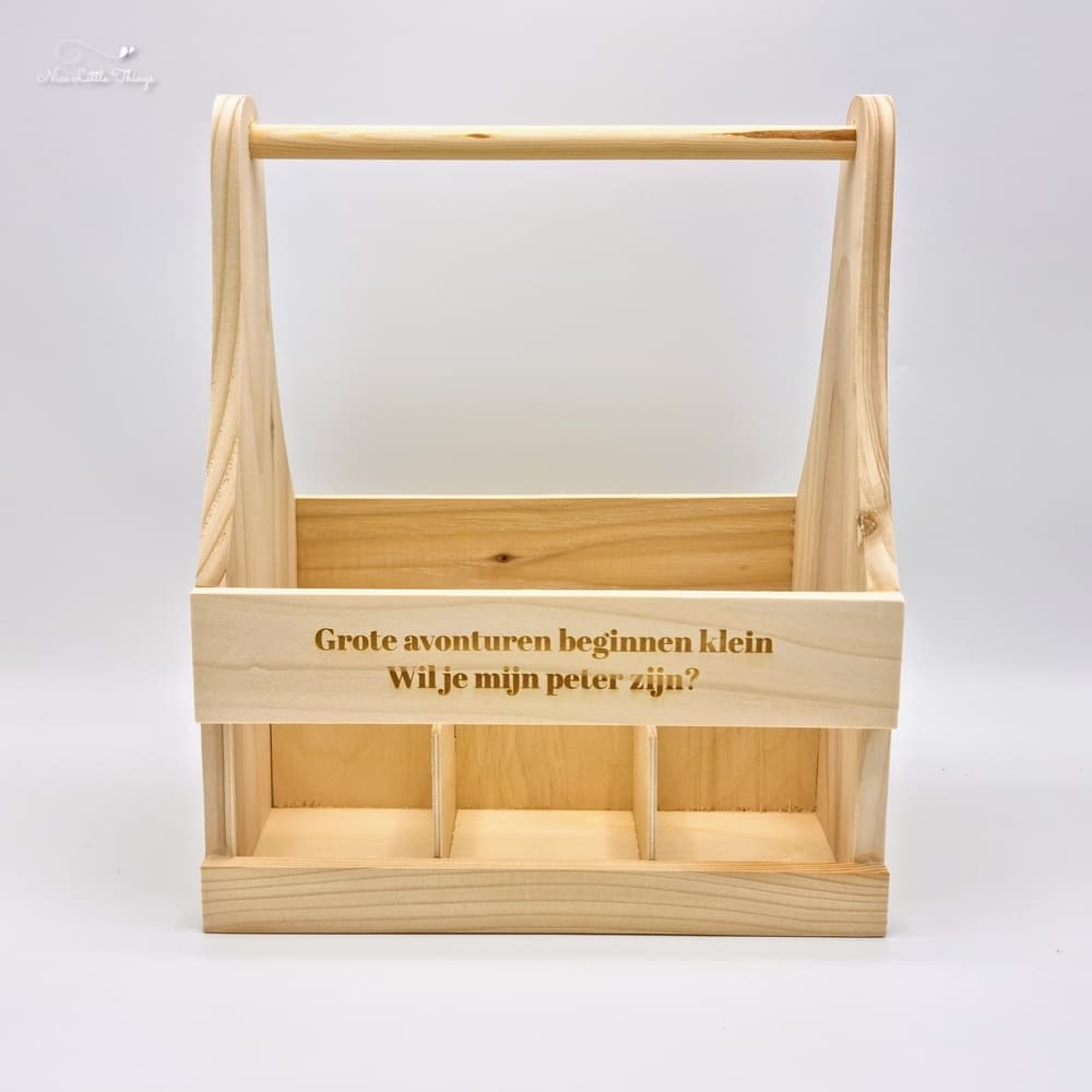 Houten Bierkrat wil je mijn peter zijn