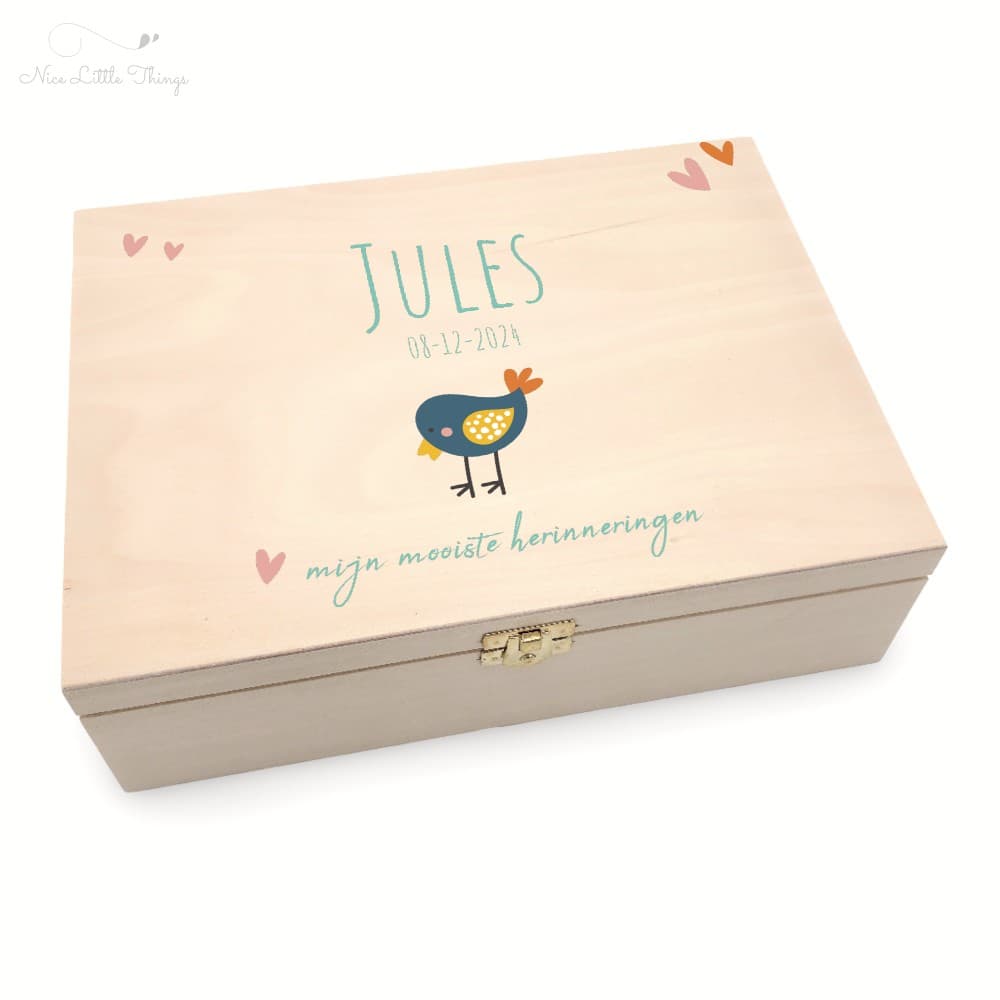 Gepersonaliseerde Houten Memorybox "Mooiste herinneringen"
