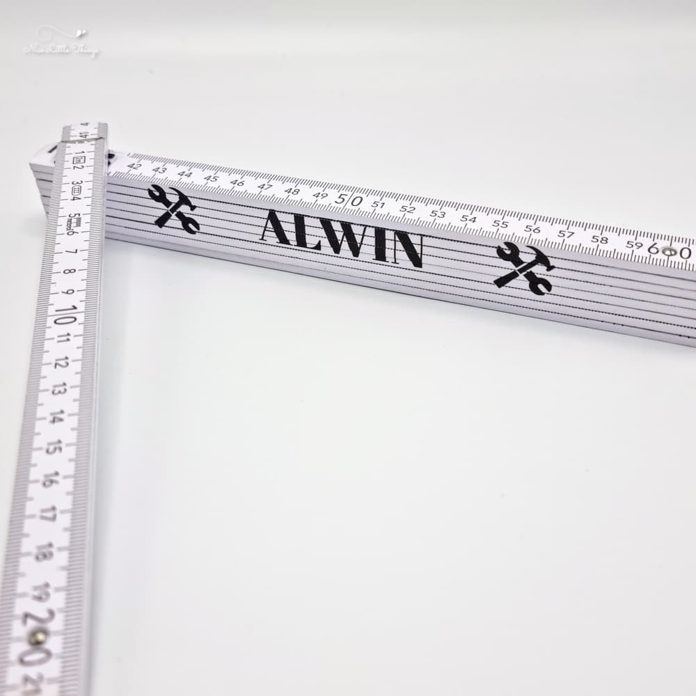 Vouwmeter met naam - detailzicht