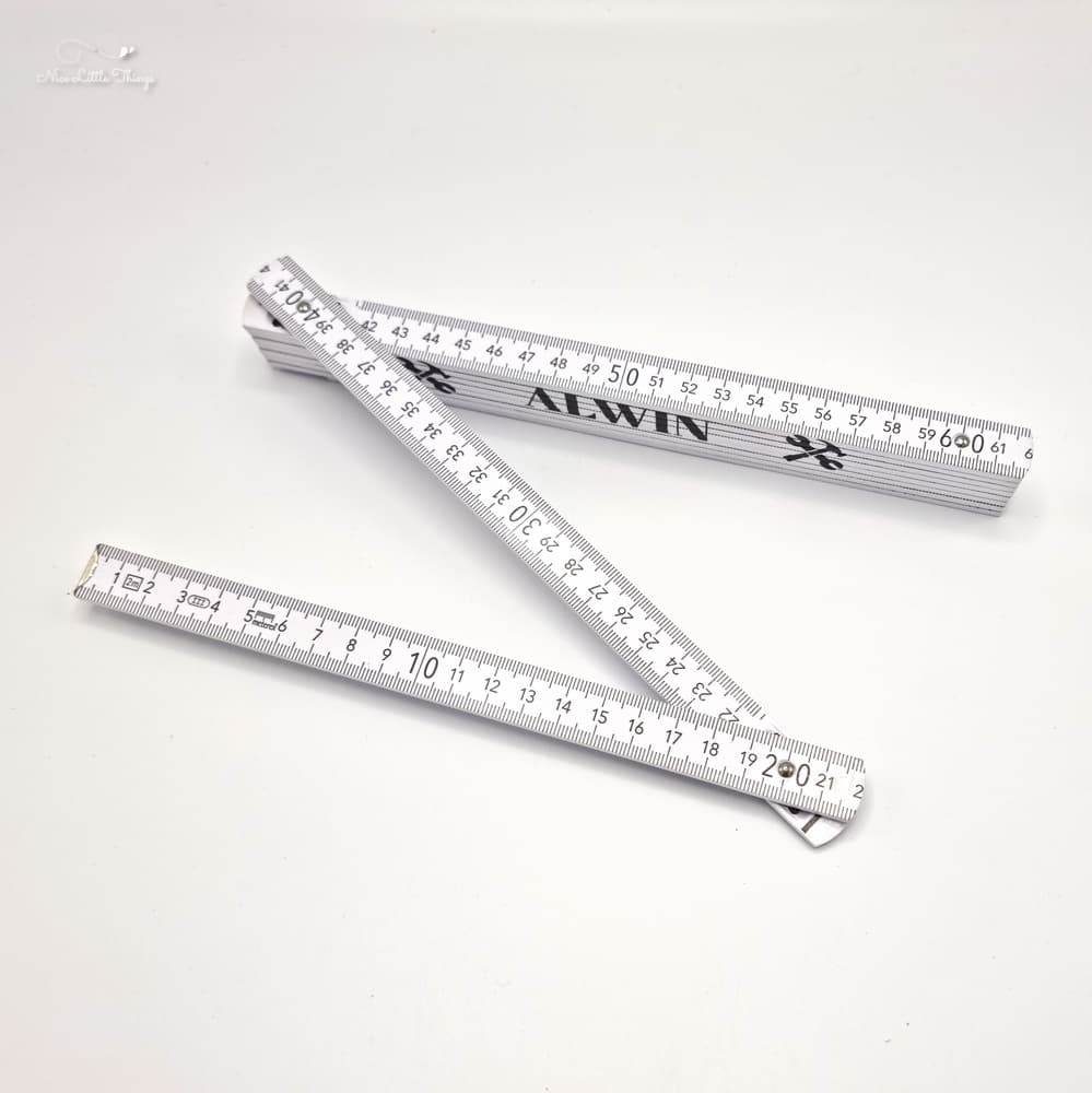 Vouwmeter met naam - bovenaanzicht
